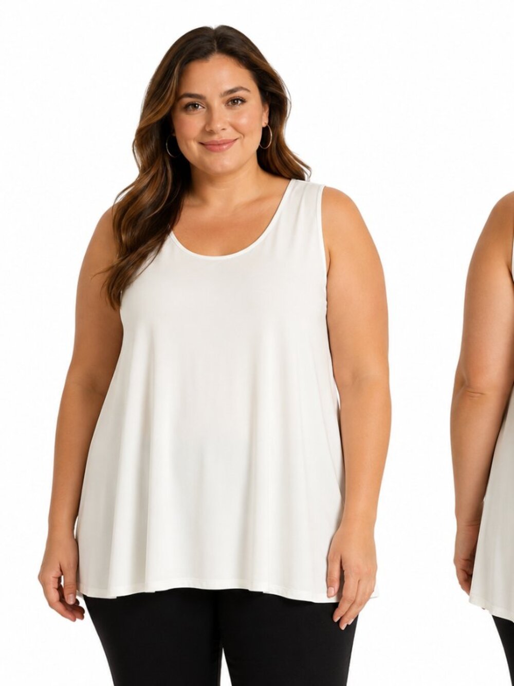 IC Collection White Loose-Fit Tank Top – Women's Plus Size 3X – New with Tags